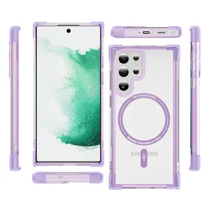 Casing ponsel desain mewah transparan PC tahan guncangan sublimasi casing ponsel S22 Ultra buatan dengan ahli