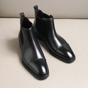 Chaussures Oxford carrées en cuir véritable, tendance masculine de style anglais, style 2026, antidérapantes, pour affaires formelles - Product Image 1