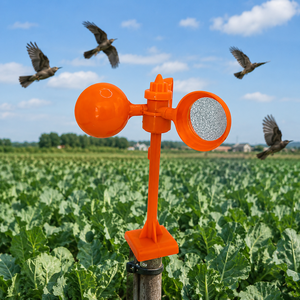 Répulsif à oiseaux rotatif à énergie solaire, écologique, en ABS, réfléchissant, imperméable, orange, pour ferme - Product Image 1