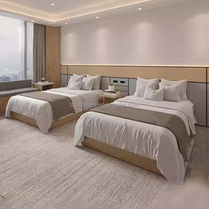 Cost-effective Modern Hotel Bedroom Sets King Size Wood <b>Twin</b> <b>Bed</b> <b>Frame</b> With Headboard Nightstands TV Cabinet Side Table & Wardre - Product Image 3