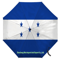 Paraguas Plegable con Bandera de Montserrat, Apertura y Cierre Automático, Compacto, Portátil, Grande, para Protección Contra la Lluvia y el Viento