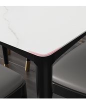 Ensemble de table à manger de luxe pour 4 personnes, surface en pierre frittée durable, mobilier moderne pour la maison, ensemble de table et de chaises à manger idéal