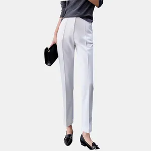 2023 summer new nine points casual straight high waist slim cigarette pipe suit pants women