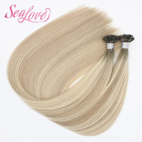 Extensions de cheveux humains Remy vierges à pointes en K, cuticules alignées, cheveux bruts, double épaisseur, qualité salon, vente en gros