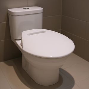 Siège de toilette blanc avec charnières à boucle, longueur 50,9 cm, pour personnes âgées - Product Image 3