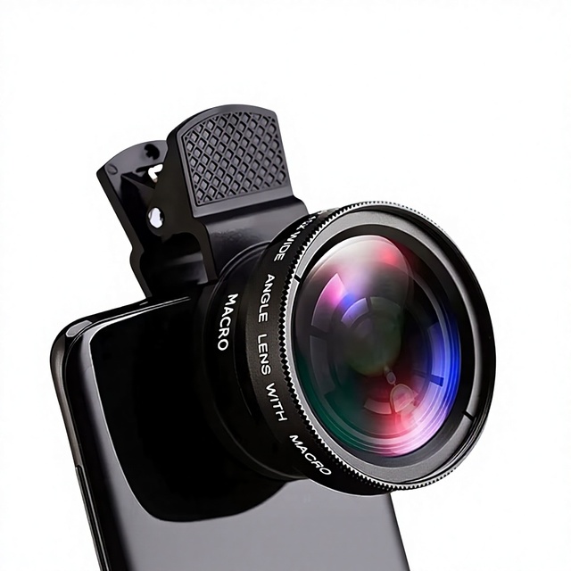 Custom Logo/Packing Available:Universal 0.45X Wide Angle 15X Macro HD Phone Camera Lens Clip-On No Distortion Acrylic Lens