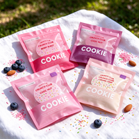 Pochette plate transparente givrée en BOPP imprimée sur mesure, thermoscellable individuellement pour biscuits, sacs alimentaires, pâtisseries, bonbons, emballages de biscuits avec logo