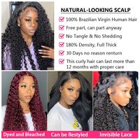 Pelucas de encaje frontal 13x4 de onda profunda, densidad 180%, 26 pulgadas, encaje HD, pre-arrancadas, con cabello de bebé, rizadas, negras, para mujer, China