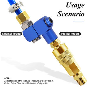 ข้อต่อหมุนแบบนิวเมติกอะลูมิเนียมชุบอโนไดซ์สีน้ำเงิน 360 องศา สำหรับแอคชูเอเตอร์อุตสาหกรรม สภาพใหม่ รองรับการใช้งานกับอากาศ - Product Image 4