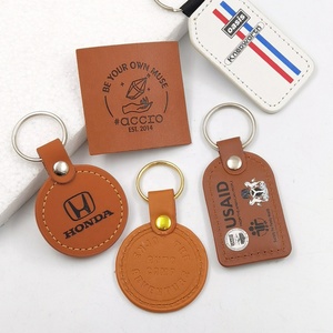 Promotional Custom Bulk Sublimation Luxury Faux Genuine Car Leather Eco-Friendly Durable PU Leather <b>Keychain</b> Custom Brand Logo - Product Image 1