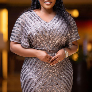 Taglie forti profondo scollo a V trasparente abito in pizzo - Product Image 6