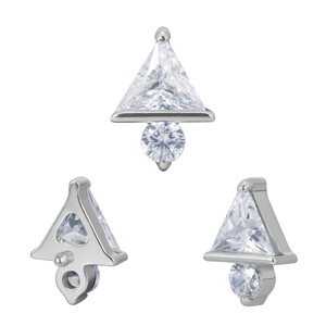 GZN ASTM F136 Titane à filetage interne, clous de labret à dos plat, bijoux de piercing pour lèvre, cartilage, oreille et corps - Product Image 3