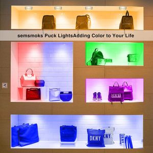 <span class=keywords><strong>Luces</strong></span> de disco con control remoto, luz LED de empuje con pilas, inalámbrica, 13 colores <span class=keywords><strong>RGB</strong></span> <span class=keywords><strong>para</strong></span> armario, pared del dormitorio debajo del armario - Product Image 4