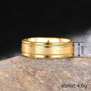 Anello Unisex Neutro con Numeri Romani, Design alla Moda e Personalizzato - Product Image 3