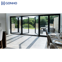 Portes pliantes en accordéon GONHO en aluminium et verre insonorisées avec surface finie - Cloison de séparation pour maison