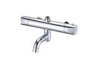 Système de douche thermostatique mural apparent pour salle de bain avec robinet mélangeur et verrou de sécurité à plus de 40 degrés