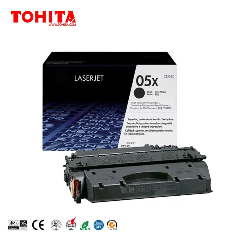 HOT selling toner cartridge CE505X for HP toner LaserJet P2035 2035 2055 2055x CE505 05X HP05X Printer cartridge TOHITA