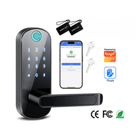 Cerradura Inteligente para Puerta con Huella Dactilar y Cilindro, con Puerto de Alimentación USB de Emergencia Ttlock Tuya, Cerradura Inteligente para Puerta de Madera