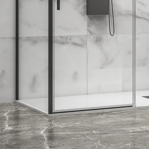 Kamalu box doccia KLA-4000N 90x120 nero pieghevole porta scorrevole 6mm vetro 200h altezza senza cornice in acciaio inox per il bagno - Product Image 5