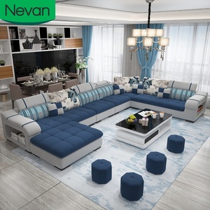 Muebles de sala de estar, <span class=keywords><strong>precio</strong></span> de fábrica, estilo de ocio, esquina seccional, tela de terciopelo de 7 plazas, cama reclinable extensible moderna - Product Image 1