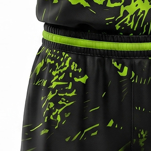 HEALY <b>Neon</b> <b>Green</b> Crackle Print Basketball Uniform Set, Breathable Mesh Quick Dry Sublimated Jersey & Shorts With Custom Number - Product Image 4