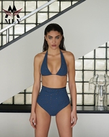 Ensemble de bikini string rayé rouge et blanc pour femmes MLY, design personnalisé, couleurs contrastées
