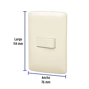 Master with 72 units, single-<b>switch</b> assembled <b>plate</b>, ivory, Italian line - Product Image 2