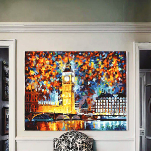 Décoration d'intérieur, <span class=keywords><strong>peinture</strong></span> à l'huile impressionniste faite à la main sur toile, <span class=keywords><strong>peinture</strong></span> célèbre avec cadre pour la maison ou le bureau - Product Image 3