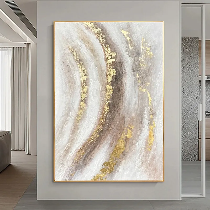 لوحة جدارية تجريدية من القماش من الرخام باللون الذهبي والأزرق لوحة فنية حديثة بتصميم إسكندنافي صور مطبوعة للجدران لتزيين غرفة المعيشة