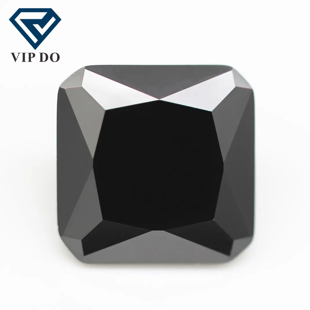 3*3mm-12*12mm black color octagon shape square cut corner cubic zirconia loose gemstones synthetic square corner shape CZ stones