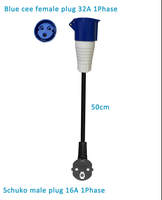 CEE Europäischer Industriestecker-Anschluss Schuko Verlängerungskabel 220V 3-PIN Industriestecker CEE STECKER 16A 32A 250V 80V Verlängerung