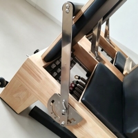 Máquinas Reformer de Estudio para Entrenamiento de Yoga en Casa, Reformer de Pilates de Madera de Roble con Torre y Media Trapecio