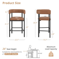 Tabourets de bar moderne et luxueux pour hôtels de l'île Pieds en métal noir Tabourets de bar pour chaises hautes de comptoir en boucle pour hôtels et restaurants