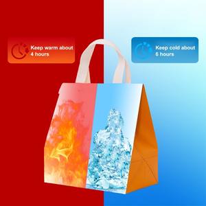 Boîte à lunch sac emballage Non-tissé Portable fourre-tout nourriture boisson stockage livraison refroidisseur transporteur pochettes Logo personnalisé - Product Image 2