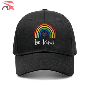 Broderie personnalisée, logo <span class=keywords><strong>arc</strong></span>-<span class=keywords><strong>en</strong></span>-<span class=keywords><strong>ciel</strong></span> LGBT, couleur noire, taille réglable pour hommes, femmes, adultes, <span class=keywords><strong>en</strong></span> coton - Product Image 3