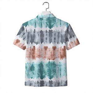 Chemise décontractée pour homme à manches courtes, boutonnée, imprimée numériquement, respirante, en tissu tricoté polyester/coton - Product Image 2