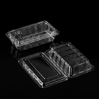 Boîte à clapet transparente recyclable pour l'emballage du pain, emballage alimentaire jetable, boîte à gâteau légère pour les plats à emporter