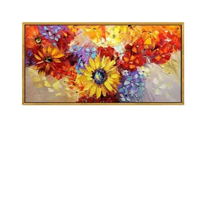 100% Handgeschilderde Abstracte Zonnebloemen Olieverfschilderij Op Canvas Muur Kunst Foto Decoratie Voor Live Room Home Decor Cadeau