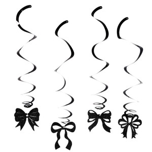 Set di Fiocchi e Spirali Decorativi in Carta Glitterata per Feste di <span class=keywords><strong>Compleanno</strong></span>, Colori <span class=keywords><strong>Rosa</strong></span>, Nero, Viola e Rosso, per Decorazioni di Feste e Addii al Nubilato - Product Image 6