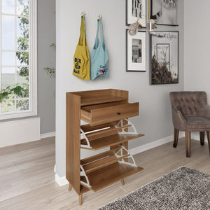 Armoire de rangement d'entrepôt en bois simple rotin râteau à chaussures maison chambre salle de bain extérieur parc centre commercial Villa entrée salon - Product Image 3