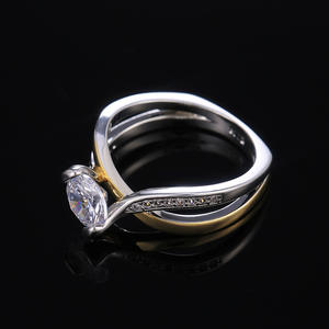 Anillo de Diamantes F483 en Oro Blanco, Corte Brillante Redondo Natural, Color G, Joyería de Compromiso para Mujer - Product Image 5