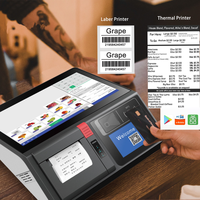 TEQY-Facon1 Todo en Uno, Caja Registradora POS Android/Linux/Windows de 11.6/10.1 Pulgadas con Pantalla Táctil + Pantalla LCD de 4.3 Pulgadas para Restaurante, Compatible con GMS Google