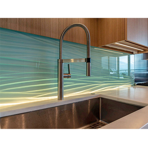 Nhà Máy Thủy Tinh Chất Lượng Cao Trang Trí Cường Lực Kết Cấu Rãnh Màu Đen Thủy Tinh - Product Image 4