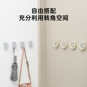 Adhesive <b>Hooks</b> Wall Mounted Strong Hold Punch Free For Bathroom Toilet Storage Organizer <b>Chrome</b> Finish Rectangle Shape - Product Image 5