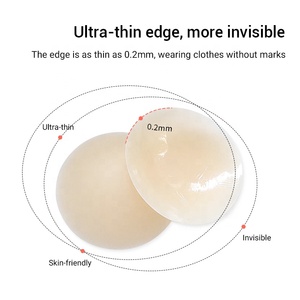 Fabrication haut de gamme Silicone Mat Adhésif Boob Couvre Étanche Sueur Mamelon Du Sein Pasties Avec EVA Zip Pochette De Voyage - Product Image 5