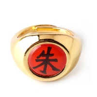 Mercancía de Anime, Juego de Anillos de Ninja con Personajes, Material Metálico, Tamaño Ajustable