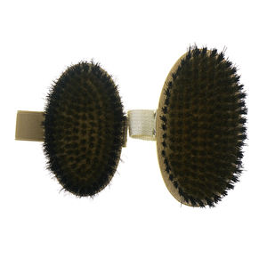 Alambre de cobre Mango de madera Exfoliante Limpieza de baño Cuerpo Cepillo facial Masaje Exfoliante Piel seca Cepillo de cerdas de bronce fino iónico - Product Image 4