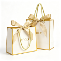 Sacs en papier kraft écologiques personnalisés avec logo imprimé pour bijoux et artisanat, vente en gros avec poignées en ruban