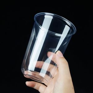Snowflake Clear <b>Plastic</b> <b>Cups</b> 16oz (500ml) U Shape PET Cold <b>Drink</b> <b>Cups</b> Disposable <b>Plastic</b> Mousse <b>Cups</b> with Dome or Flat Lids - Product Image 2