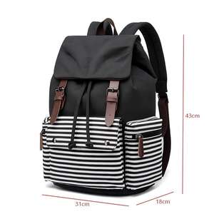 Low MOQ Wholesale Vintage Large Capacity Canvas Colorblock Unisex Casual Daypack Student <b>College</b> <b>Bag</b> Backpack for School Travel - Product Image 2